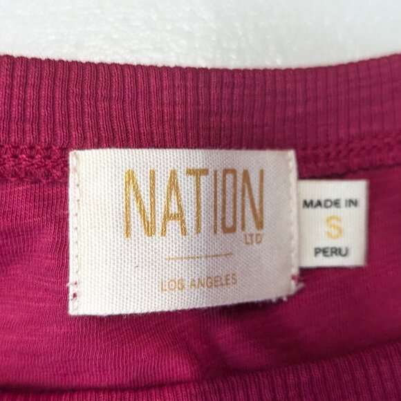 Nation Ltd. Size Small Berry Colored Off-Shoulder Top - Picture 8 of 15